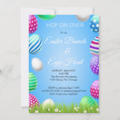 Hop op Over Pasen Brunch Egg Hunt Bunny Schattige Kaart (Voorkant)