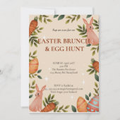 Hop op Over Pasen Brunch Ei Hunt Bunny Floral Kaart (Voorkant)