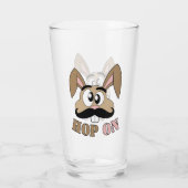 Hop op snor konijn glas (Achterkant)