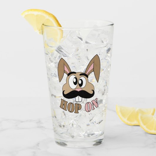 Hop op snor konijn glas (Voorkant ijs)