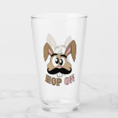 Hop op snor konijn glas (Voorkant)