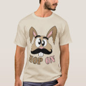 Hop op snor konijn t-shirt (Voorkant)