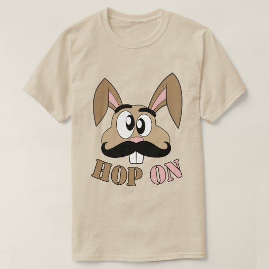 Hop op snor konijn t-shirt (Design voorkant)