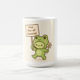 HOP Out of Control Frog Cute Whimsical Life Koffiemok