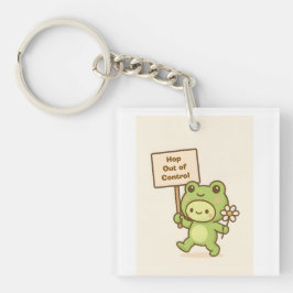 HOP Out of Control Frog Cute Whimsical Life Sleutelhanger