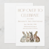 Hop Over Bunny Verjaardag Kaart (Voorkant / Achterkant)