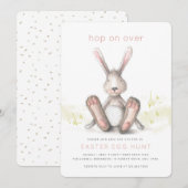 Hop over de Uitnodiging van Easter Brunch Egg Hunt (Voorkant / Achterkant)