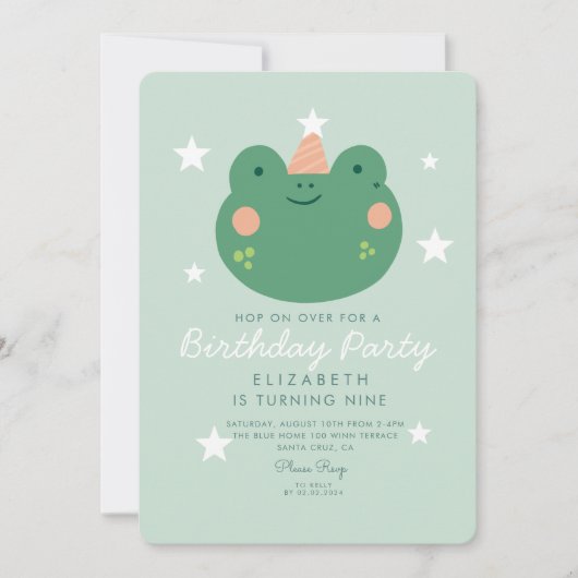 Hop over Frog Birthday Kaart (Voorkant)