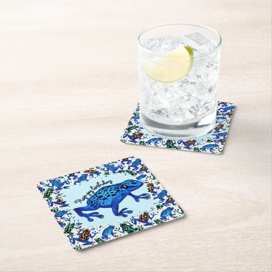 Hop-py Verjaardag Tropische Kikker Drink Coasters Kartonnen Onderzetters (Insitu)