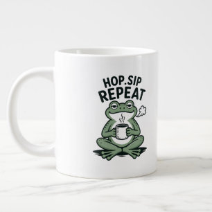 Hop Sip Repeat Grappig Kikker Koffie Design Grote Koffiekop