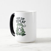 Hop Sip Repeat Grappig Kikker Koffie Design Magische Mok (Voorkant links)