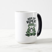 Hop Sip Repeat Grappig Kikker Koffie Design Magische Mok (Voorkant rechts)