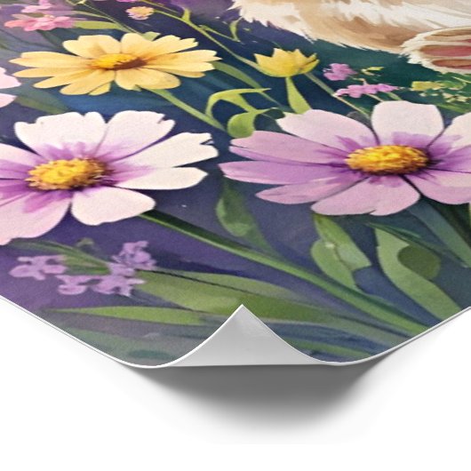 Hop & Sip – Schattige Konijn met Carrot Cup Poster (Hoek)