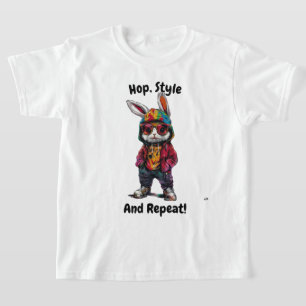 Hop, Style en Repeat - trendy Bunny T-shirt voor k