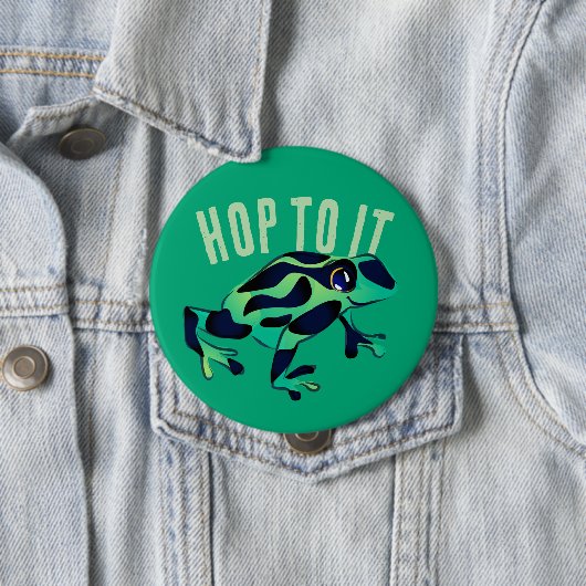 Hop to it Green Frog Button (In situ)