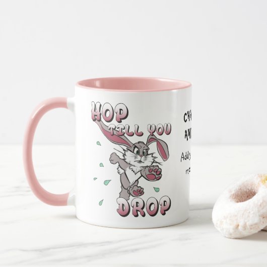 Hop tot je de custom laat vallen mok (Met donut)