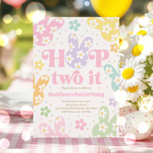Hop Two It Bunny 2e Verjaardag Pastel Daisy Floral