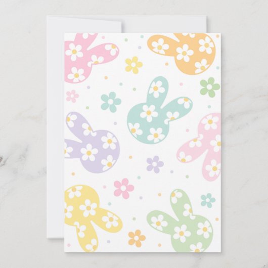 Hop Two It Bunny 2e Verjaardag Pastel Daisy Floral Kaart (Achterkant)