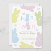 Hop Two It Bunny & Butterfly 2e verjaardag Kaart (Voorkant)