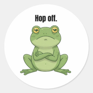 Hop uit ronde sticker
