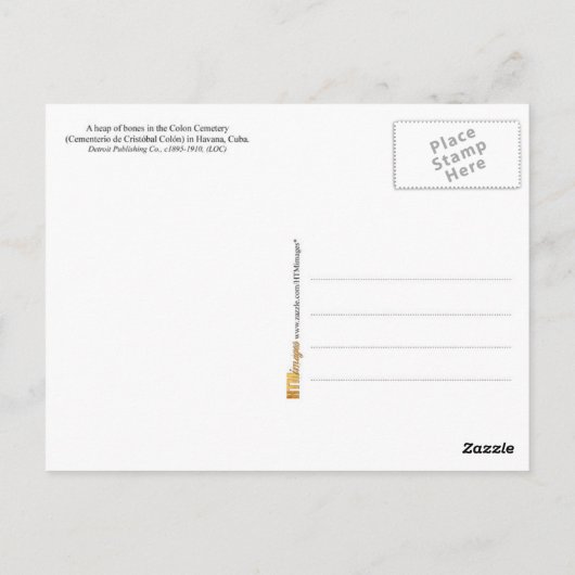 Hop van Botten op het kerkhof van Colon in Cuba Briefkaart (Achterkant)