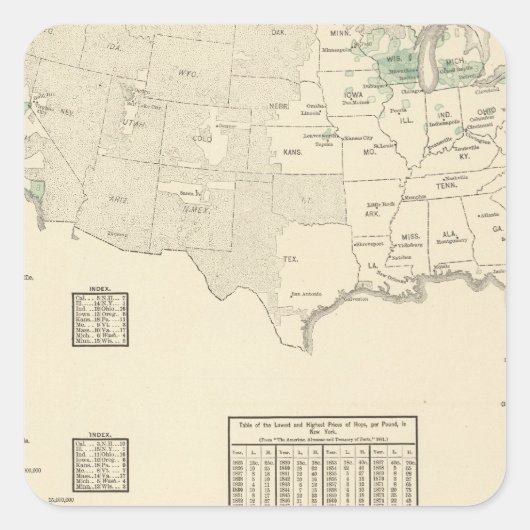 Hop Vierkante Sticker (Voorkant)