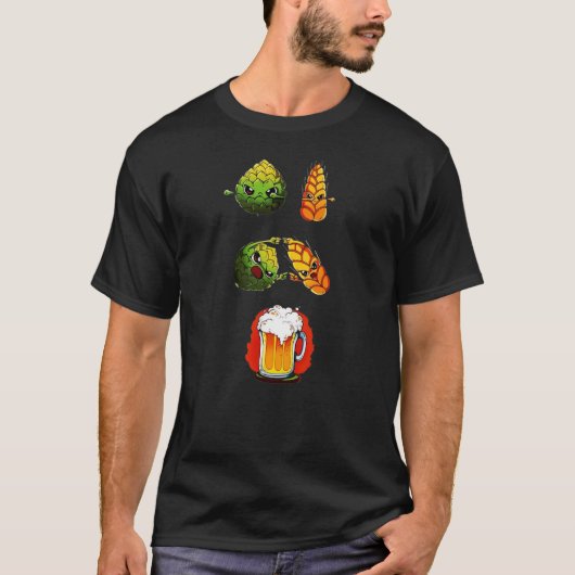 hop, wheat, beer. dbz satira fusion t-shirt (Voorkant)