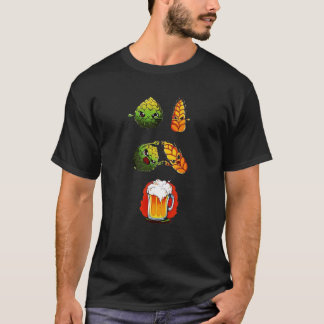hop, wheat, beer. dbz satira fusion t-shirt