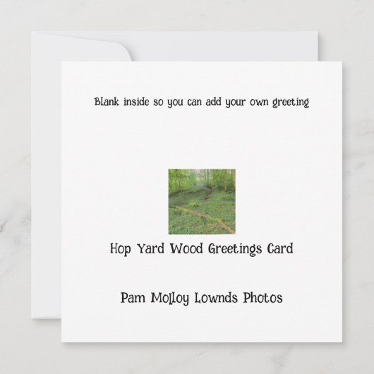 Hop Yard Wood Groeten Kaart Notitiekaartje (Achterkant)
