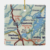 Hopatcong NJ 50's Map Keramisch Ornament (Achterkant)