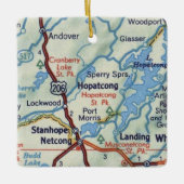 Hopatcong NJ 50's Map Keramisch Ornament (Voorkant)