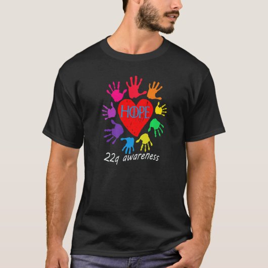 HOPE 22q awareness, diGeorge syndrome, grappige de T-shirt (Voorkant)