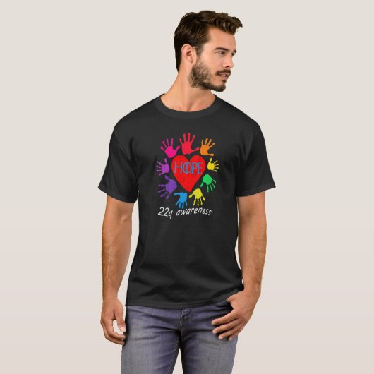 HOPE 22q awareness, diGeorge syndrome, grappige de T-shirt (Voorkant volledig)