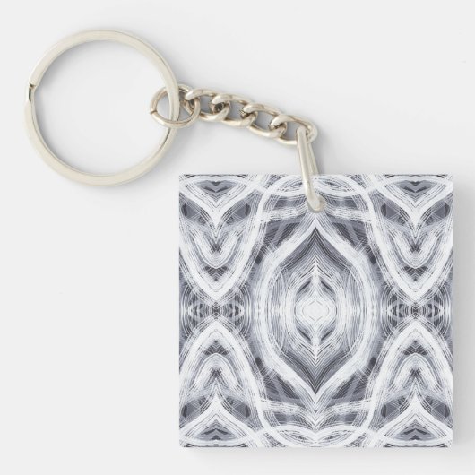 Hope Abstract Black and White Watercolor Art Sleutelhanger (Voorkant)