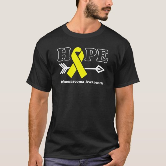 Hope Adenosarcoma Awareness Yellow Ribbon T-shirt (Voorkant)