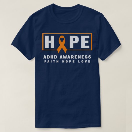 Hope ADHD Awareness Shirt - Oranje lint, ADHD Aw (Design voorkant)