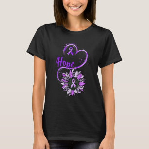 Hope Alzheimer's Awareness Paarse Ribbon Sunflower T-shirt