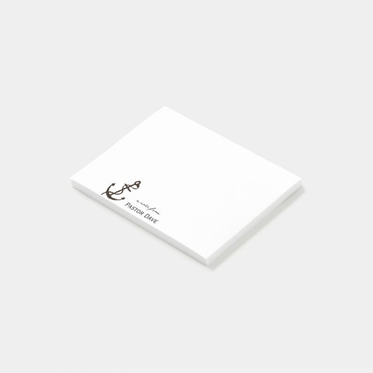 Hope Anchor Gepersonaliseerde Pastor Post-it® Notes (Schuin)