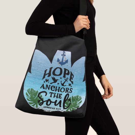 "Hope Anchors the Soul" Bijbelse Verse Crossbody Tas (Dichtbij)