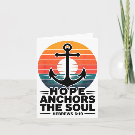 Hope Anchors The Soul Hebrews 6_19 Bible Verse Chr Kaart (Voorkant)