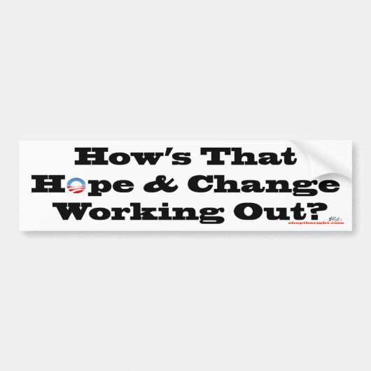 Hope and Change Bumpersticker (Voorkant)