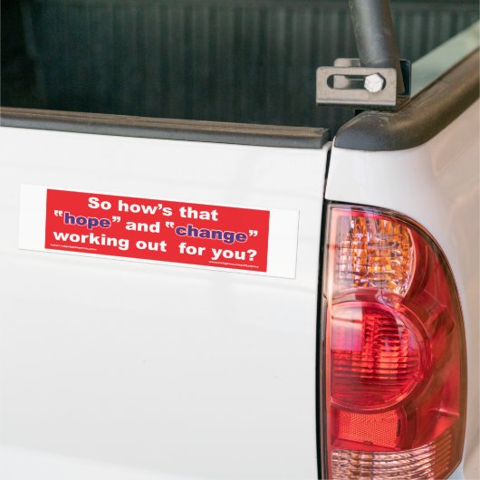 HOPE-and-Change-in-RED-2 Bumpersticker (Op Truck)
