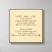 Hope and Love Poem Wrapped Canvas Afdruk (Voorkant)