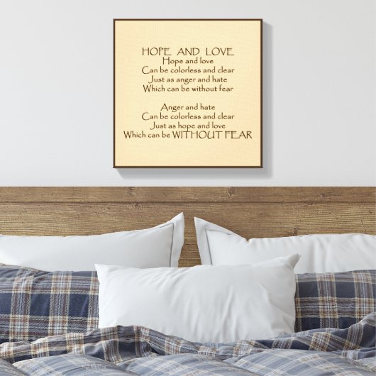 Hope and Love Poem Wrapped Canvas Afdruk (Insitu (Slaapkamer))