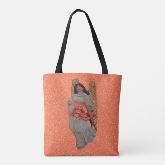 Hope Angel Buitengewoon Oranje sneeuw Tote Bag (Achterkant)