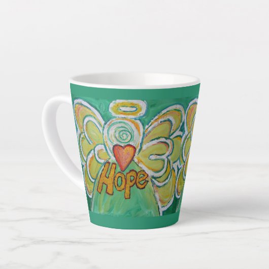 Hope Angel Word Art Custom Latte Mok Cup (Linkerhoek)