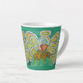 Hope Angel Word Art Custom Latte Mok Cup (Rechterhoek)