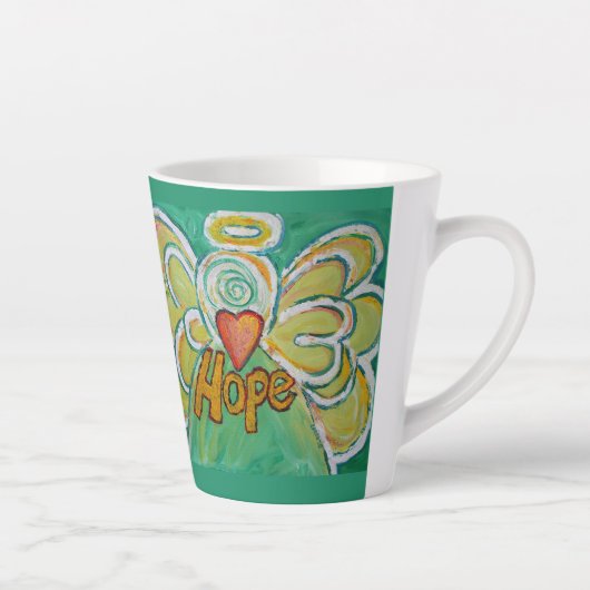 Hope Angel Word Art Custom Latte Mok Cup (Rechts)