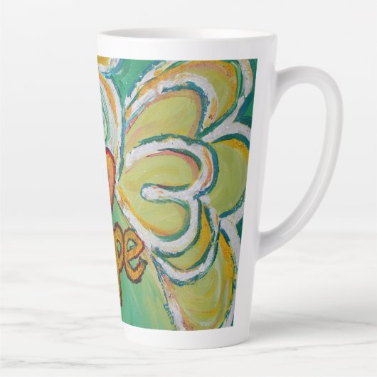 Hope Angel Word Art Custom Latte Mok Cup (Rechts)