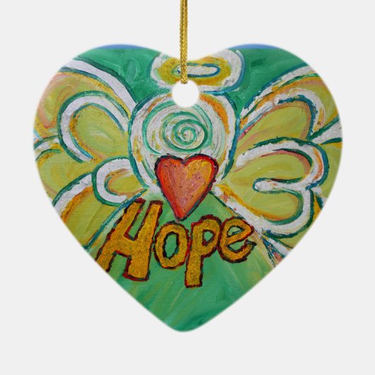 Hope Angel Word Art Gift Holiday Ornament (Achterkant)